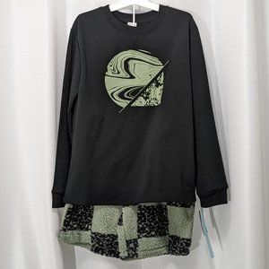 Art Class Pajamas Girls Sleepwear Pjs Set Size XL Black Green